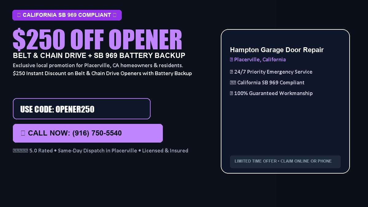Hampton Garage Door Repair $250 OFF Premium LiftMaster Opener Installation